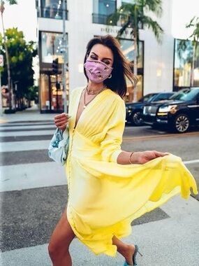 Rotate Birger Christensen Button Yellow Dress Size 2